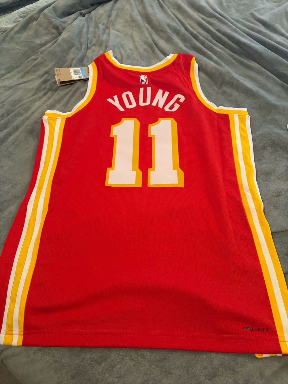 NBA Red Young #11 Jersey with Yellow and White Trim
